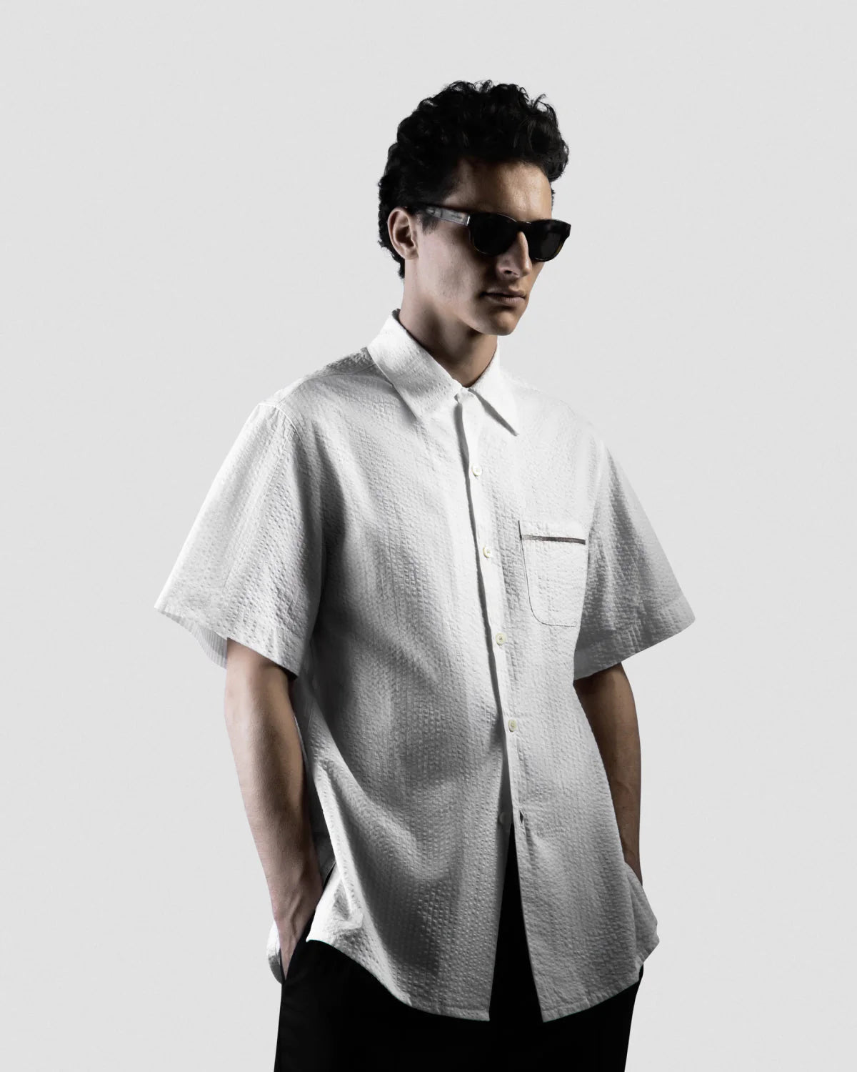WAVE TEXTURE - Chemise Sair - Blanc