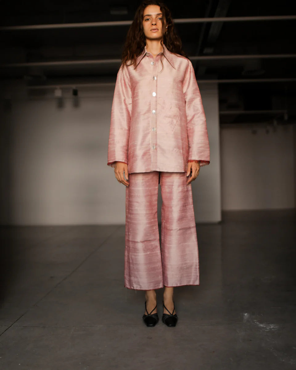 DAMYAS - Chemise Ellie en Shantung de Soie – Bois de Rose